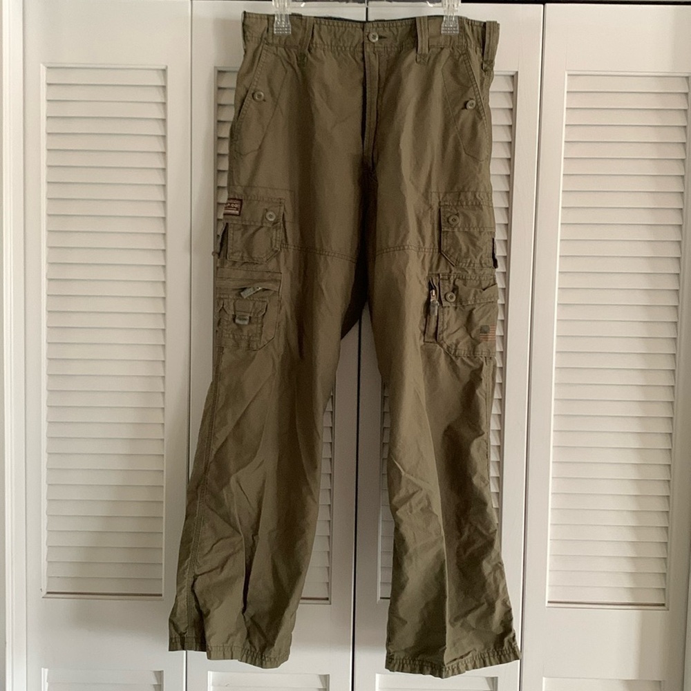 A.P.Co. Cargo Pants Men’s Army Green Cotton Nylon Utility Camping Size 36 x 30